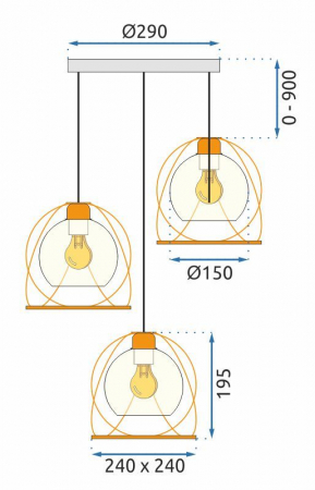 Lampa APP1137-3C Black Gold [6]