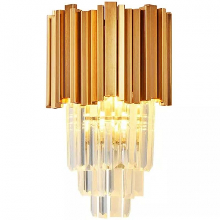 Corpuri de iluminat - Lampă de cristal de perete aurie 312357