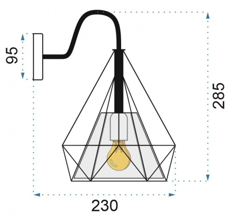 LAMPA de perete APLICA IN STIL LOFT E27 BELLO METAL [5]