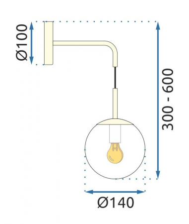 Lampa de perete din sticla Gold APP685-1W [5]