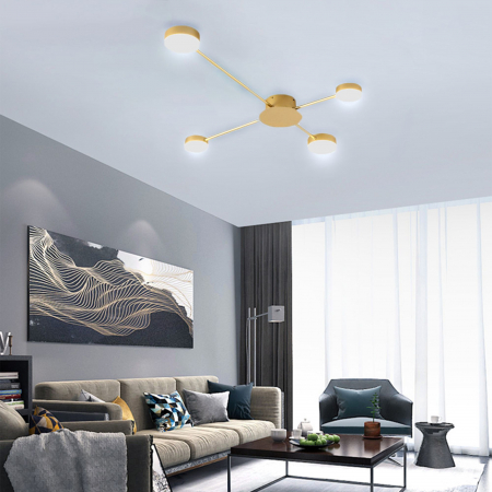 LAMPA DE PLAFON MODERNA GOLD 4-ARM LED APP520-4C [2]