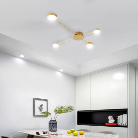 LAMPA DE PLAFON MODERNA GOLD 4-ARM LED APP520-4C [1]