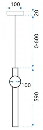 Lampă de plafon suspendată cu LED lung auriu alb APP476-CP [8]