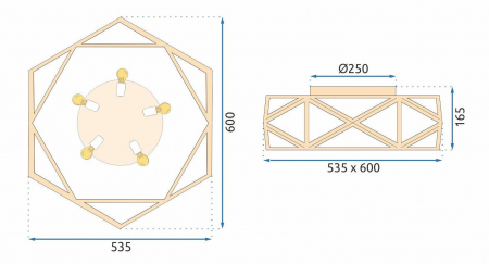 Lampă de tavan 60cm APP1240-C Gold [9]