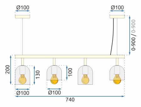 Lampă de tavan APP1030-4CP White [6]