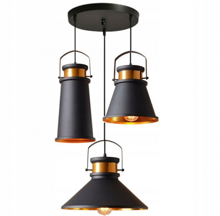 Lustre si pendule - Lampa DE TAVAN ASTI ABC negru / Auriu