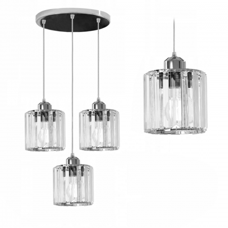 Lustre si pendule - Lampă de tavan cristal argintiu APP510-3CPR