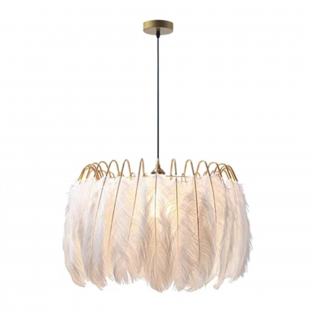 Lustre si pendule - Lampă de tavan cu pene aurii APP662