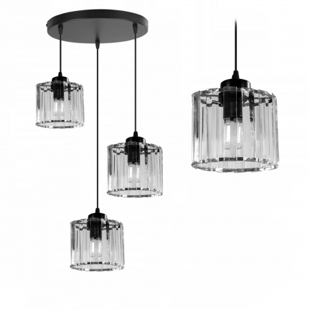 Lustre si pendule - Lampă de tavan din imitatie cristal negru APP513-3CPR