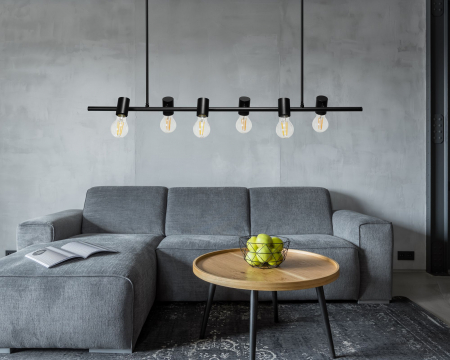 Lampă de tavan din metal, negru industrial APP480-6CP [3]