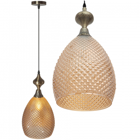 Lustre si pendule - Lampă de tavan din sticlă Chihlimbar APP432-1CP