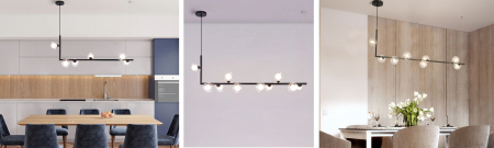 Lampă de tavan din sticlă industrială si metal, negru APP754-8CP [7]