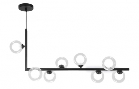 Lustre si pendule - Lampă de tavan din sticlă industrială si metal, negru APP754-8CP
