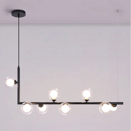 Lampă de tavan din sticlă industrială si metal, negru APP754-8CP [2]