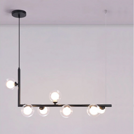 Lampă de tavan din sticlă industrială si metal, negru APP755-6CP [2]