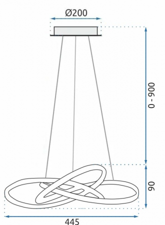 Lampă de tavan Inel suspendat LED modern + telecomandă APP389-CP Chrome [6]