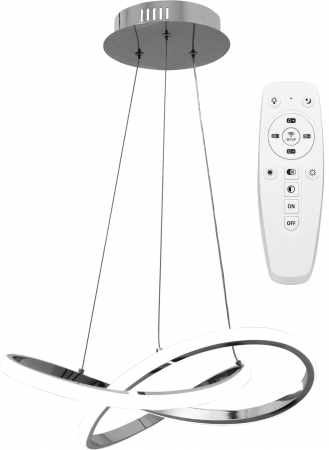 Lustre si pendule - Lampă de tavan Inel suspendat LED modern + telecomandă APP389-CP Chrome