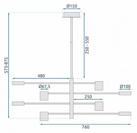 Lampă de tavan modernă cu 8 brațe APP598-8C [8]