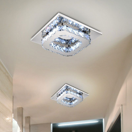 Lampă de tavan pătrată de cristal Plafond Glamour 8W APP405-C APP406-C [6]