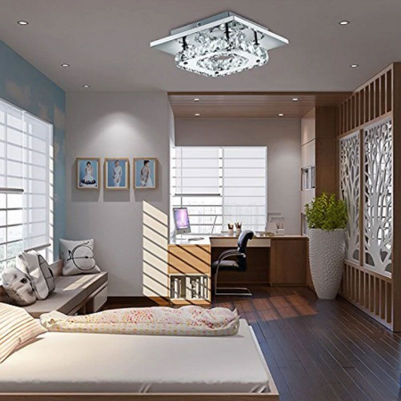 Lampă de tavan pătrată de cristal Plafond Glamour 8W APP405-C APP406-C [3]