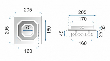 Lampă de tavan pătrată de cristal Plafond Glamour 8W APP405-C APP406-C [13]