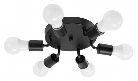 Lustre si pendule - Lampa DE TAVAN Plafoniera 6-brate metal Black APP709-6C
