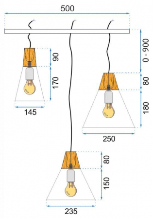 Lampa DE TAVAN SCANDI SET CP gri [8]
