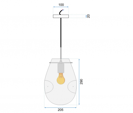 Lampa DE TAVAN SUSPENDABILA din sticla APP328-1CP Amber [5]
