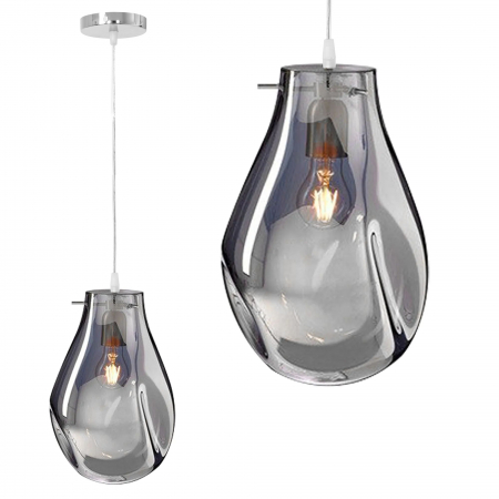 Lustre si pendule - Lampa DE TAVAN SUSPENDABILA din sticla APP329-1CP Silver