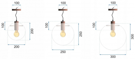 Lampa DE TAVAN SUSPENDABILA din sticla LASSI 20+25+30 cm [7]