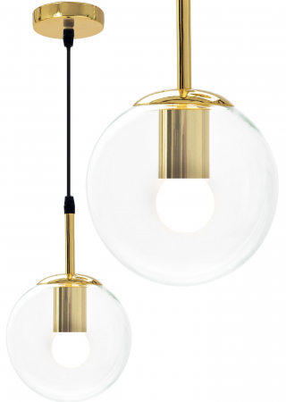 Lustre si pendule - Lampa DE TAVAN SUSPENDABILA din sticla Sfera Auriu APP686-1CP