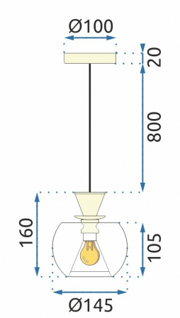 Lampa DE TAVAN SUSPENDABILA din sticla Sfera Auriu APP902-1CP [5]