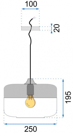 Lampa DE TAVAN SUSPENDABILA din sticla Zenit D Black [11]