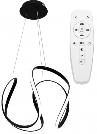 Lustre si pendule - Lampa DE TAVAN SUSPENDABILA moderna LED + telecomanda neagra APP387-CP