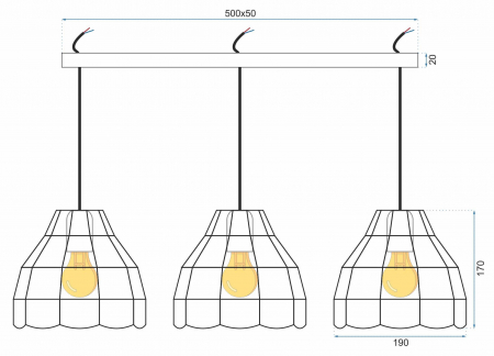 Lampa DE TAVAN SUSPENDABILA tripla metal APP245-3CP [3]