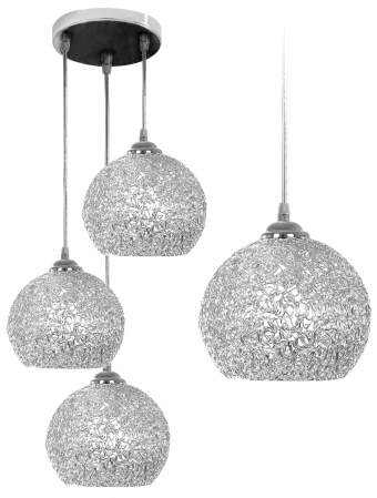 Lustre si pendule - Lampa DE TAVAN SUSPENDABILA tripla metal Crom app634-3cpr