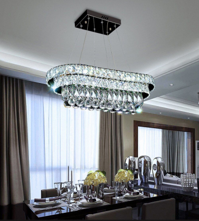 Lampă de tavan suspendată cristal LED 102W telecomandă APP417-CP [8]