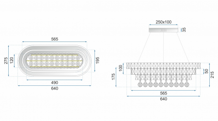 Lampă de tavan suspendată cristal LED 102W telecomandă APP417-CP [15]