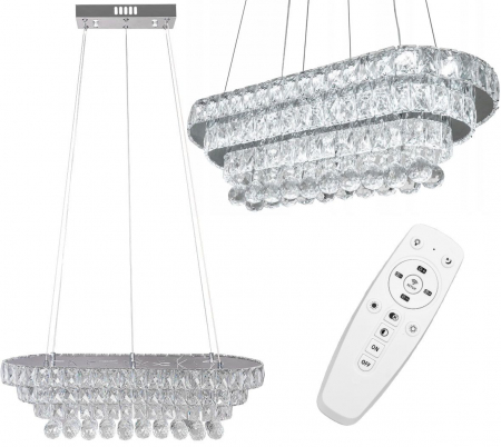 Lustre si pendule - Lampă de tavan suspendată cristal LED 102W telecomandă APP417-CP