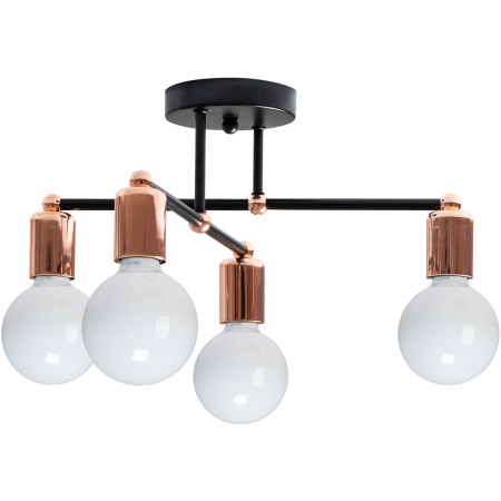 Lustre si pendule - Lampa de tavan suspendată cvadruplă auriu roz 392200