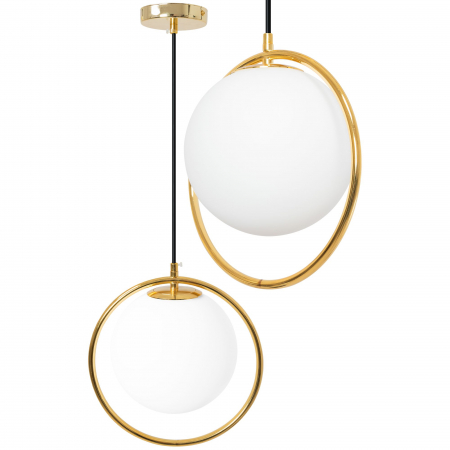 Lustre si pendule - Lampă de tavan suspendata din sticlă aurie alba APP430-1CP
