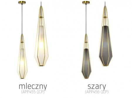 Lampă de tavan suspendată din sticlă grafit APP456-1CP [7]