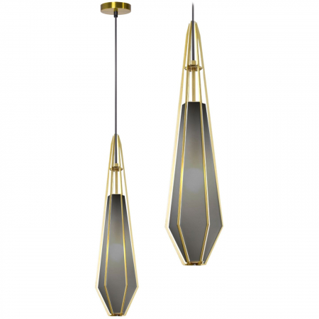 Lustre si pendule - Lampă de tavan suspendată din sticlă grafit APP456-1CP