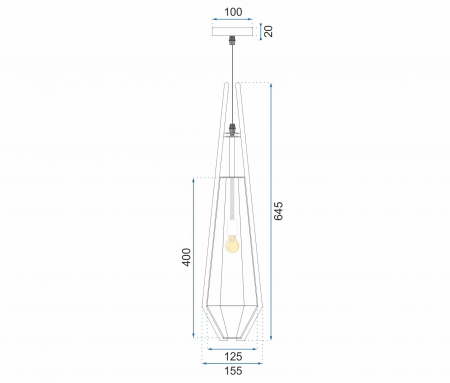 Lampă de tavan suspendată din sticlă grafit APP456-1CP [8]