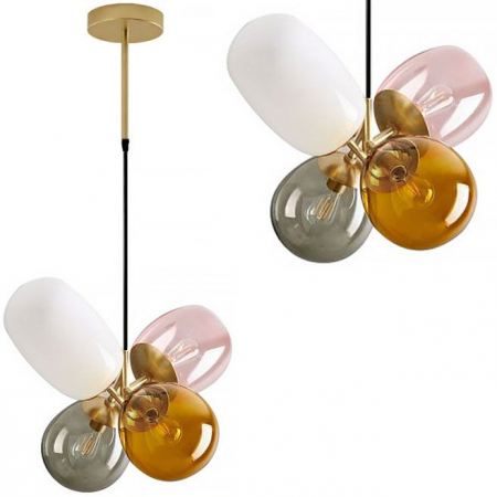 Lustre si pendule - Lampă de tavan suspendată din sticlă multicolora APP436-4C