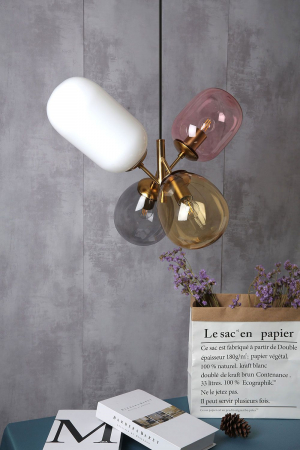 Lampă de tavan suspendată din sticlă multicolora APP436-4C [6]