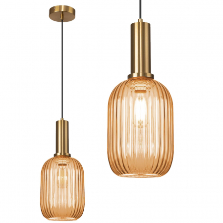 Lustre si pendule - Lampă de tavan suspendată din sticlă portocalie APP458-1CP