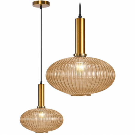 Lustre si pendule - Lampă de tavan suspendată din sticlă portocalie APP464-1CP