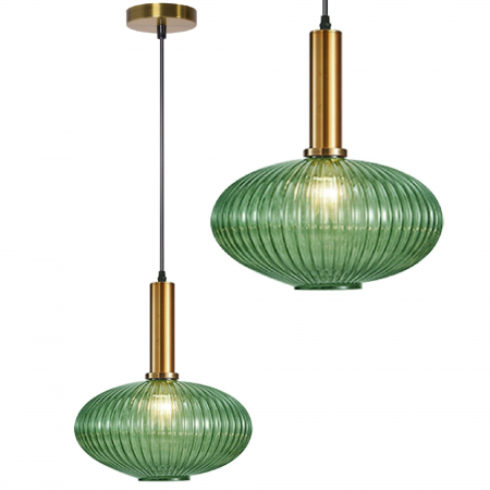 Lustre si pendule - Lampă de tavan suspendată din sticlă verde APP465-1CP