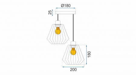 Lampă de tavan suspendată Loft dublu metalic 392196 [5]